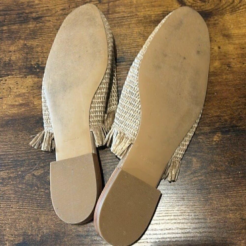 Paolo Natural Tan Woven Fringe Mules - Picture 4 of 5